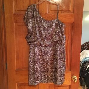 Jessica Simpson brown one shoulder dress